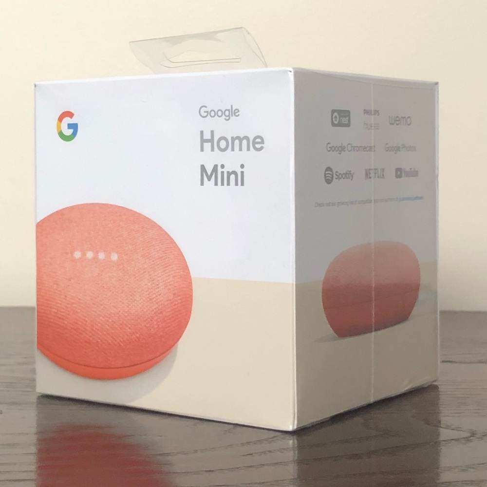 NEW IN BOX GOOGLE HOME MINI CORAL